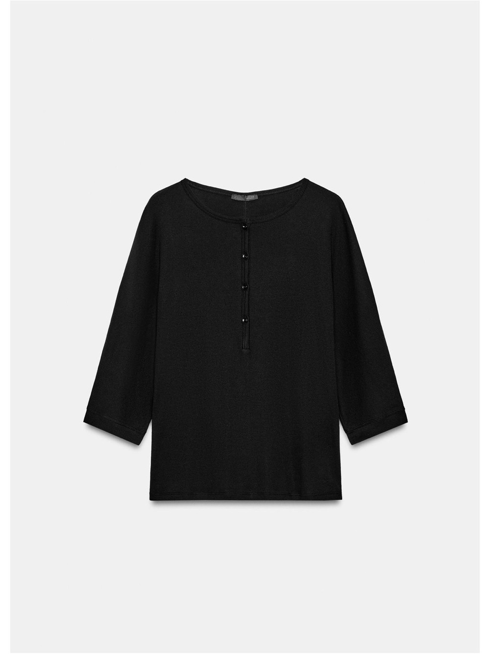 Zara COTTON HENLEY SHIRT - Picture 4 of 8